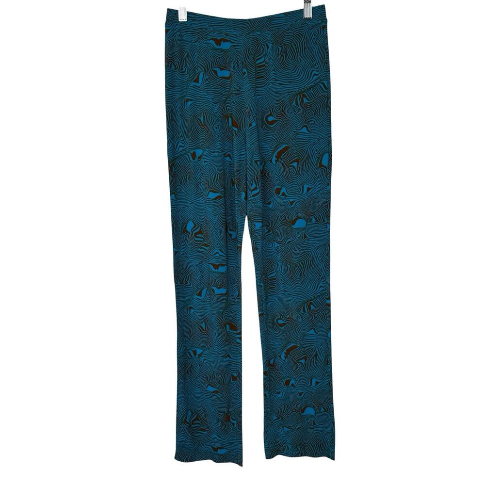 Paloma Wool Teal Patterned Wide-Leg Pants